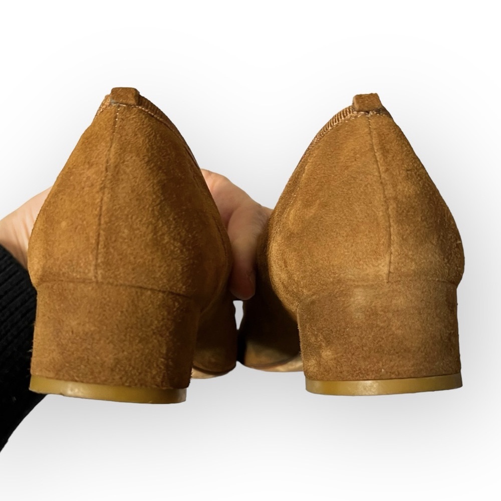 Sesto Meucci Made in Italy Ramie Suede Pumps Vara Ferragamo Look-Alike Size 6.5N - Picture 7 of 12
